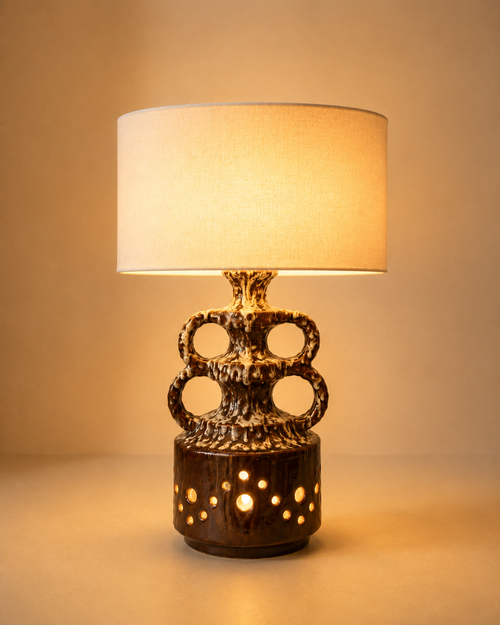 Grande lampe de sol en céramique Fat Lava — Allemagne, années 1970