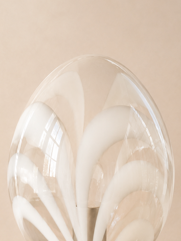 Lampe oeuf sculpturale en verre soufflé de Murano, Éditions Domec, années 1970