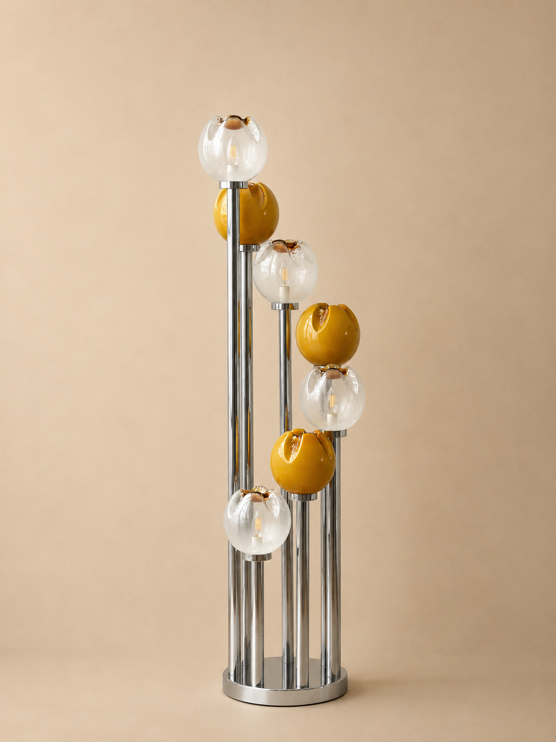 Lampadaire à 7 globes en verre de Murano, Gaetano Sciolari, années 1970
